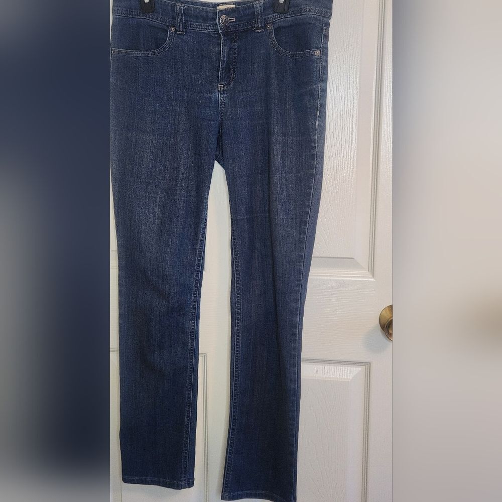 BASS Heritage 6 Blue Straight Leg Dark Wash Denim Women's Classic Jeans